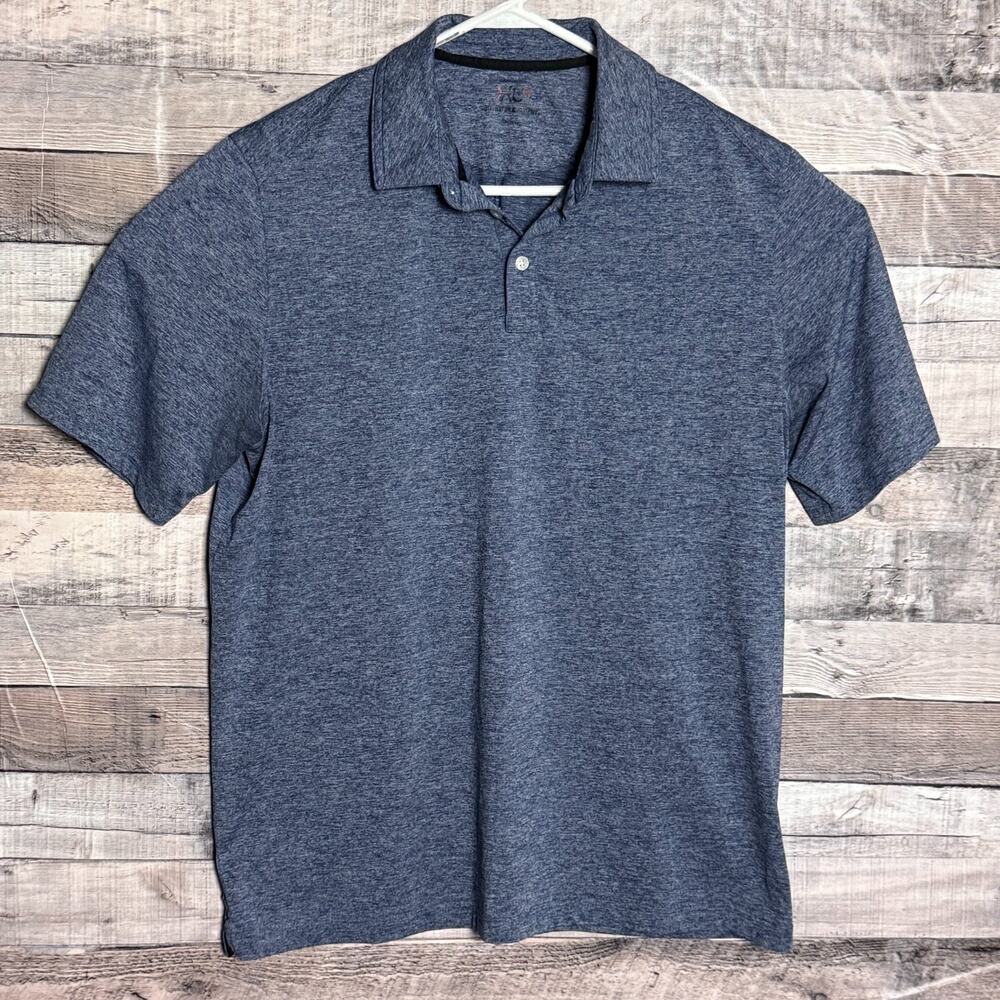 Johnston Murphy XC4 Polo Shirt Mens Large Blue Performance Golf Preppy